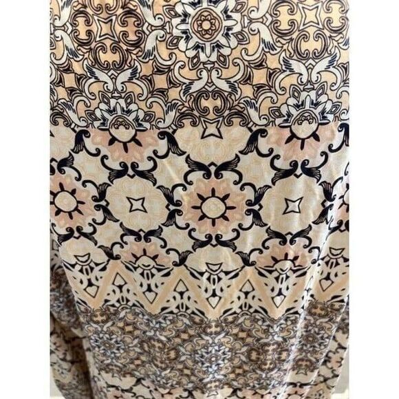 Lands End Womens Top Medium Pullover Long Sleeve Peach Mosaic Boat Neck Casual - Picture 6 of 9